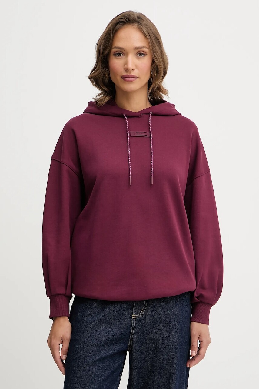 Bavlnená mikina Armani Exchange bordová farba, s kapucňou, jednofarebná, XW000748 AF16114