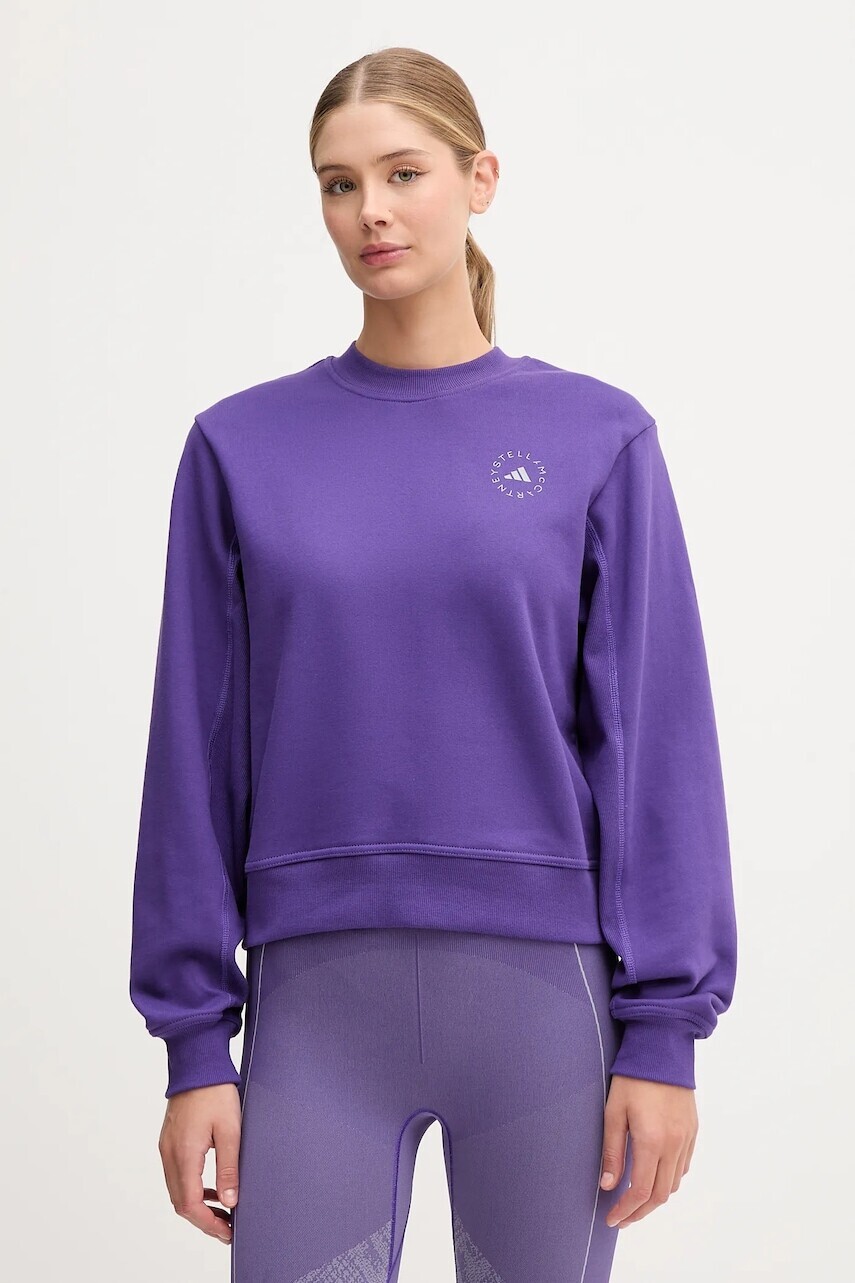 Tréningová mikina adidas by Stella McCartney fialová farba, jednofarebná, JW4691