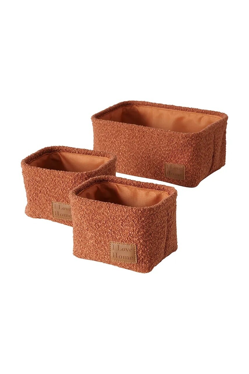 Sada úložných košíkov Boltze Marla 3-pak hnedá farba