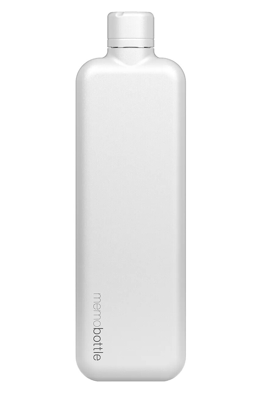 Fľaša na vodu Memobottle Stainless Steel Slim 600 ml biela farba
