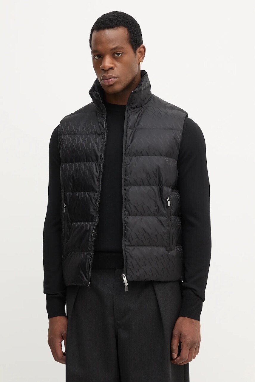 Páperová vesta Armani Exchange čierna farba, zimná, XM001581 AF16628