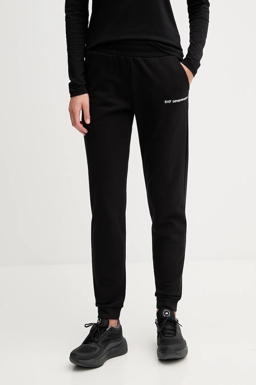 Tepláky EA7 Emporio Armani čierna farba, jednofarebné, AF10443.7W000801