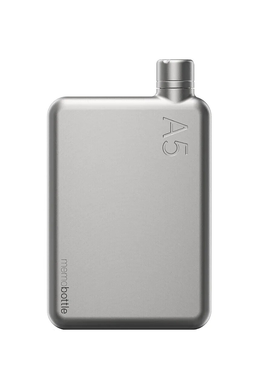 Fľaša na vodu Memobottle Stainless Steel A5 1080 ml šedá farba