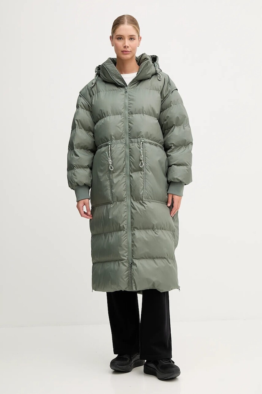 Bunda adidas by Stella McCartney zelená farba, zimná, KA7427