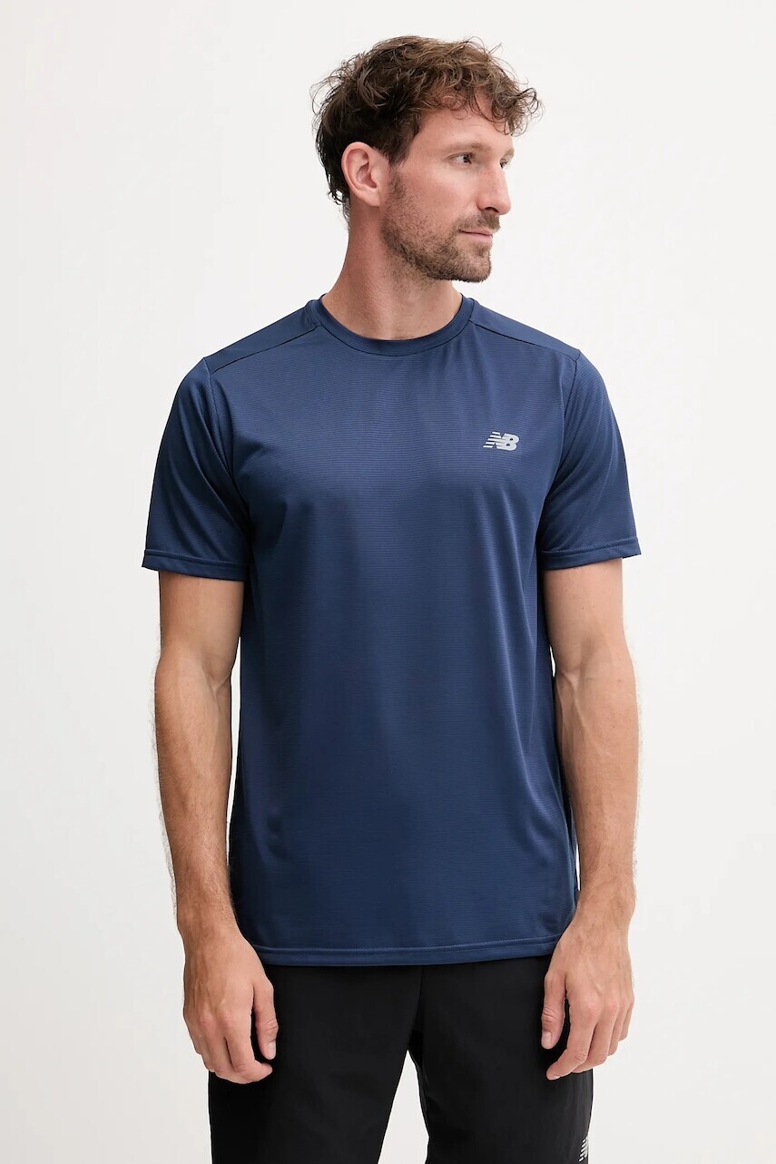 Tréningové tričko New Balance tmavomodrá farba, jednofarebné, MT41222NNY