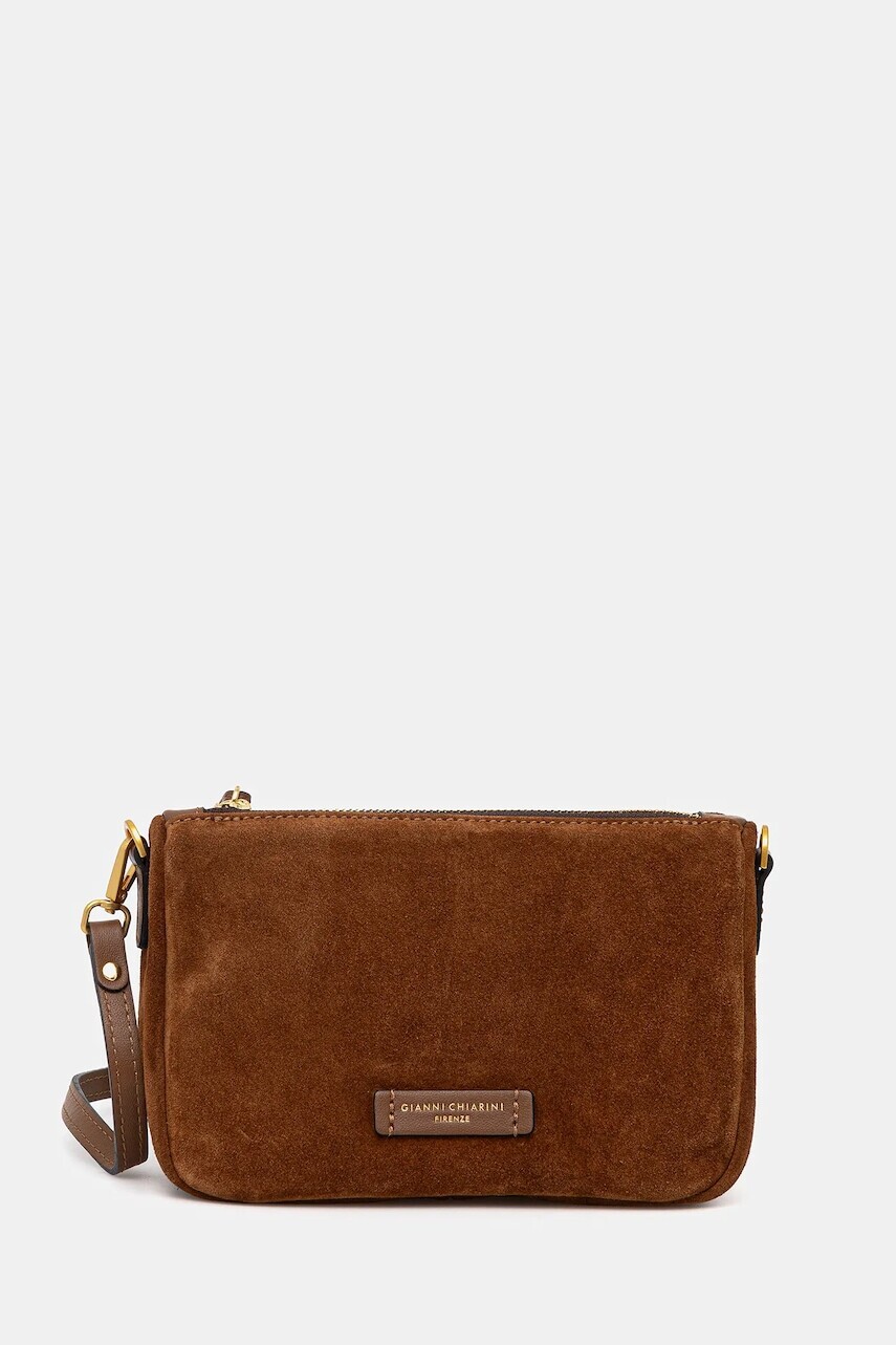 Semišová kabelka Gianni Chiarini NORA POUCH hnedá farba, BS.10224.CM