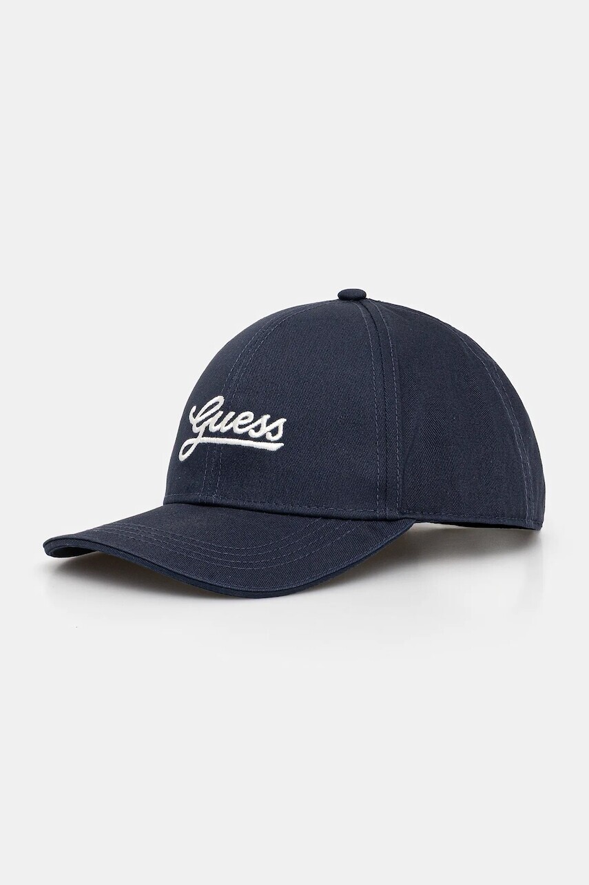 Bavlnená šiltovka Guess tmavomodrá farba, AW5362 COT01