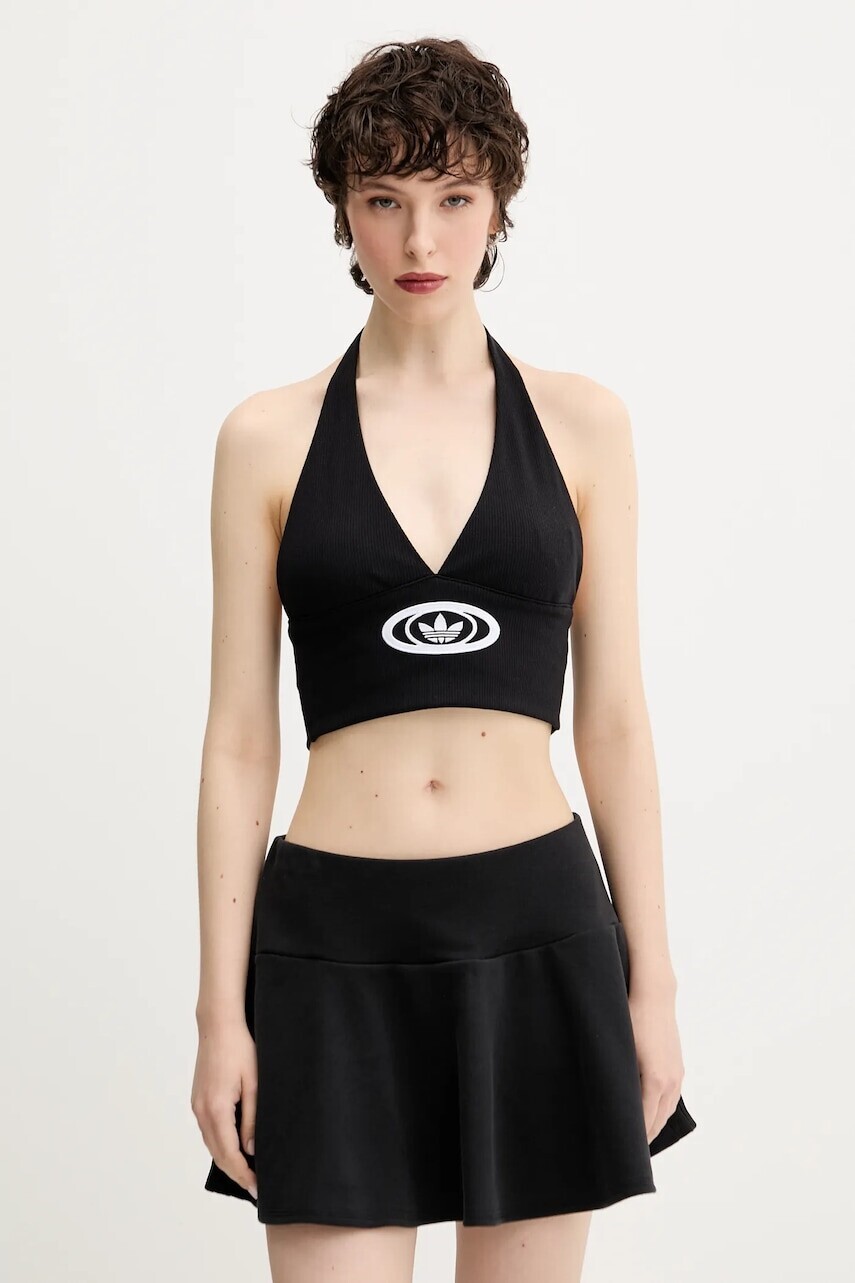 Bavlnený top adidas Originals Campus V Top čierna farba, KC8802