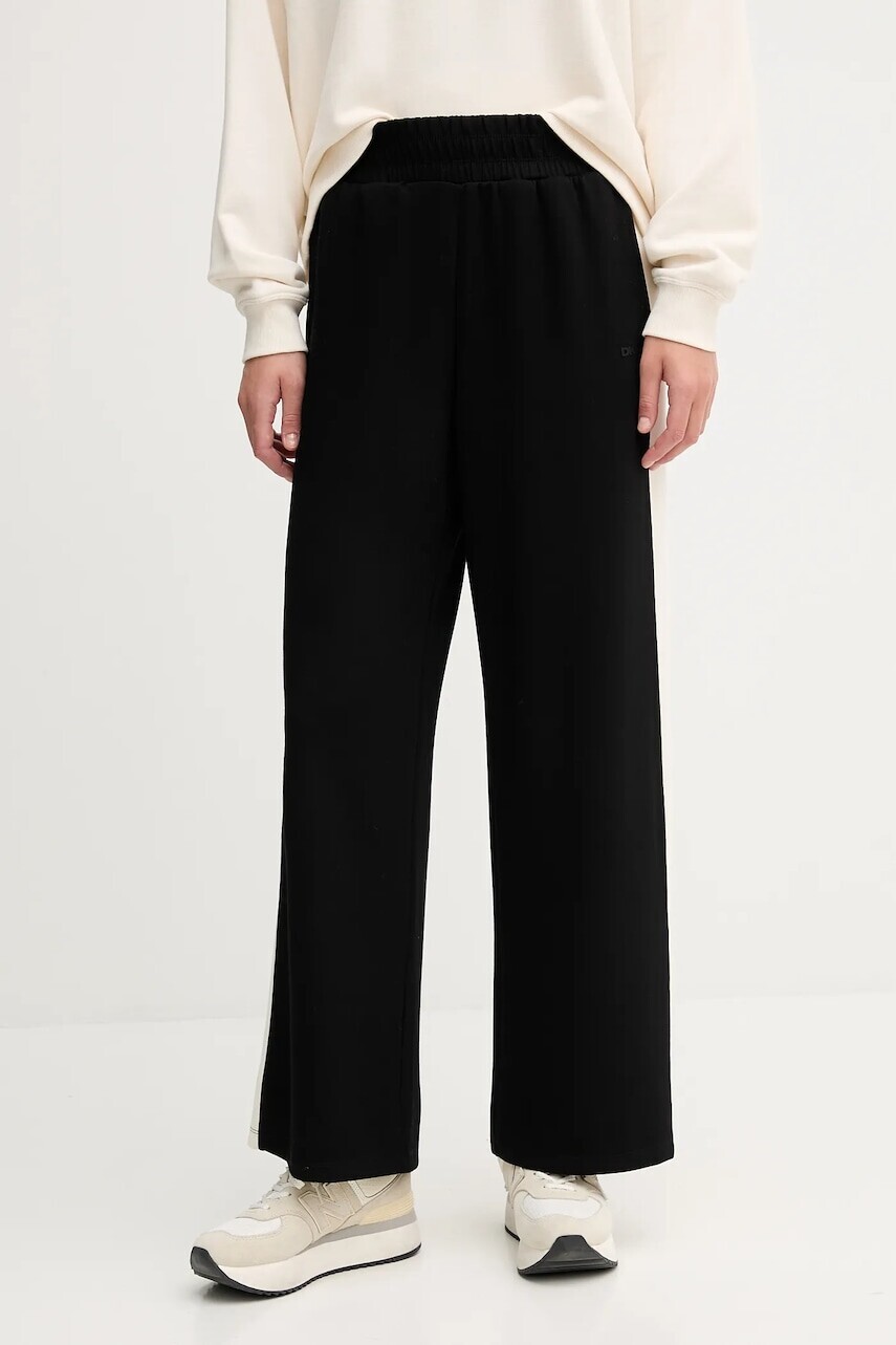 Tepláky Dkny čierna farba, vzorované, DP5P3649