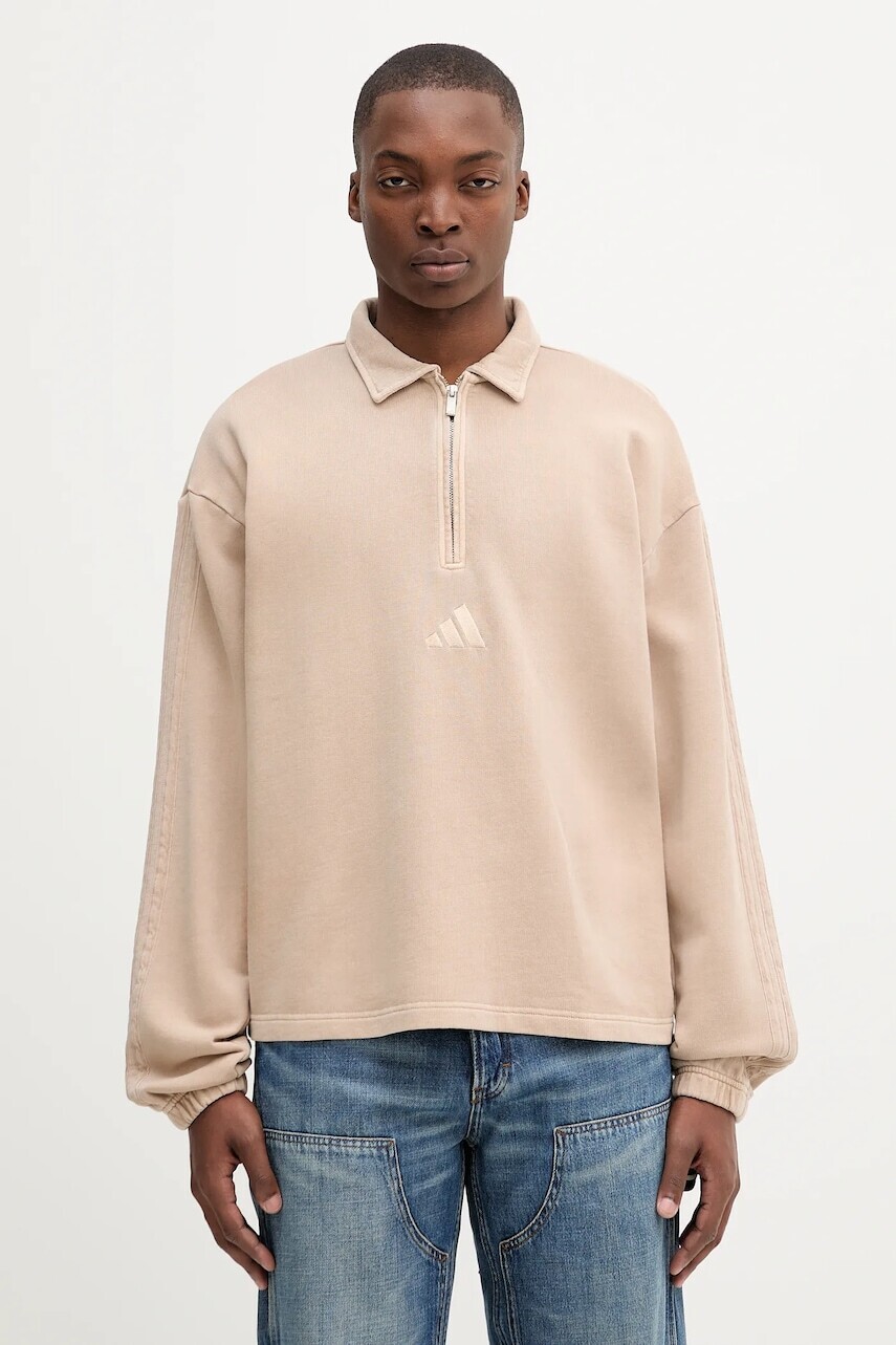 Bavlnená mikina adidas ALL SZN béžová farba, jednofarebná, JY1724