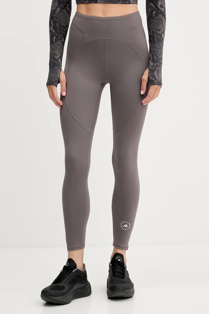 Tréningové legíny adidas by Stella McCartney TruePurpose hnedá farba, jednofarebné, JM1400