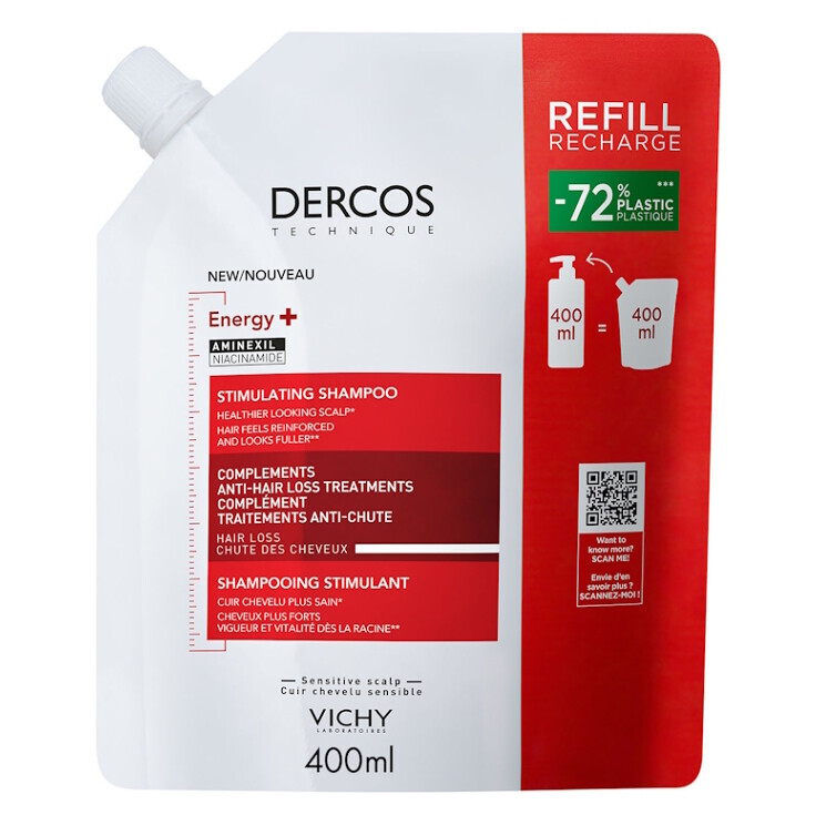 VICHY DERCOS Energy+ Šampón - náhradná náplň 400 ml