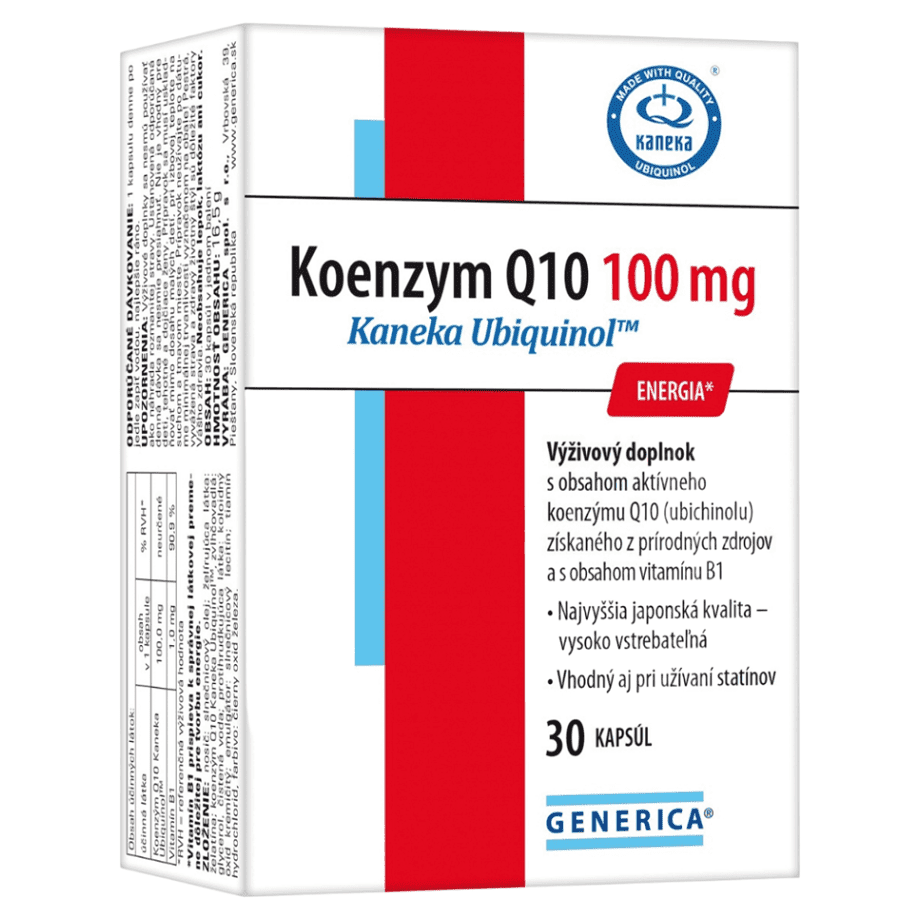 GENERICA Koenzym Q10 100 mg Kaneka Ubiquinol 30 kapsúl