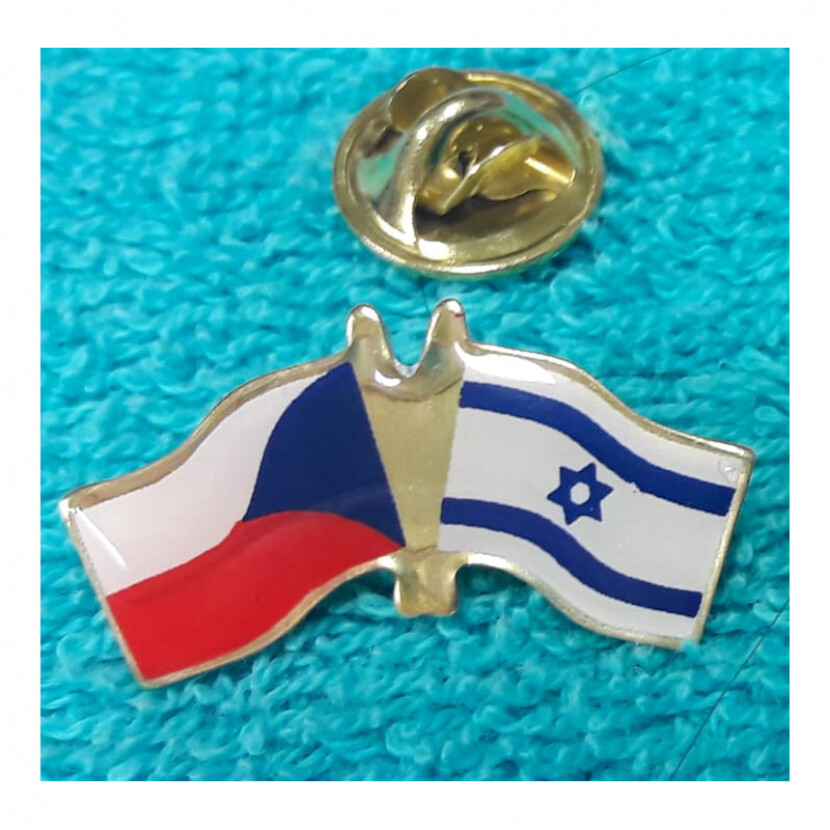 Odznak (pins) vlajka Česká republika+Izrael - farebný