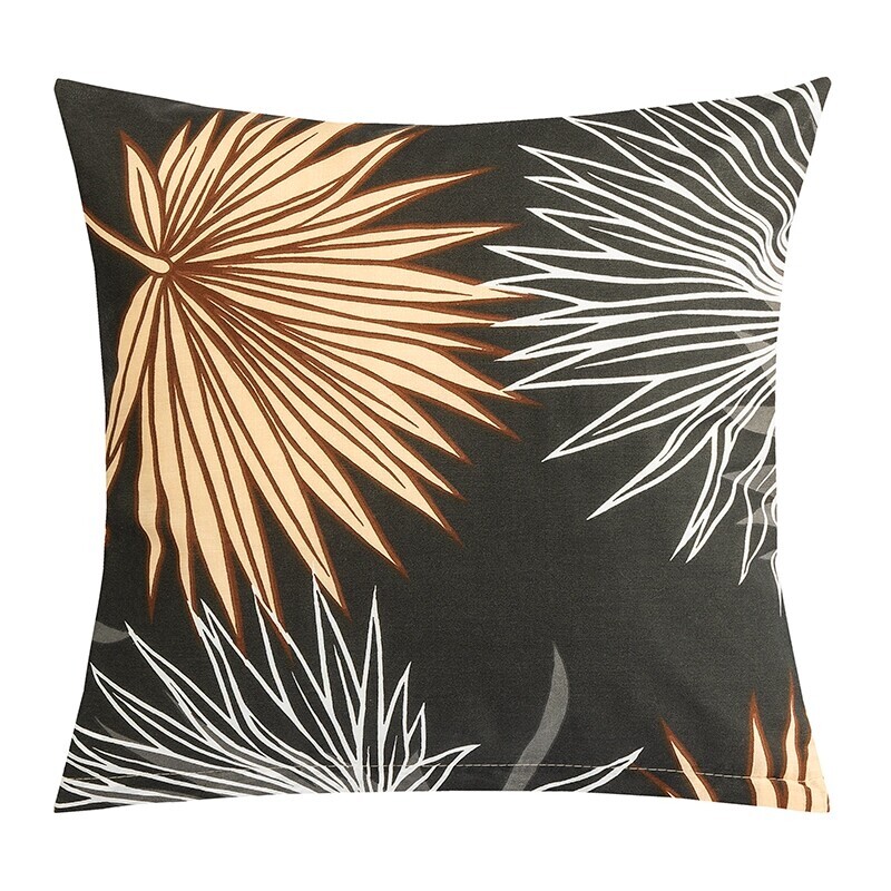Bellatex Obliečka na vankúšik Palmový list čierna, 40 x 40 cm