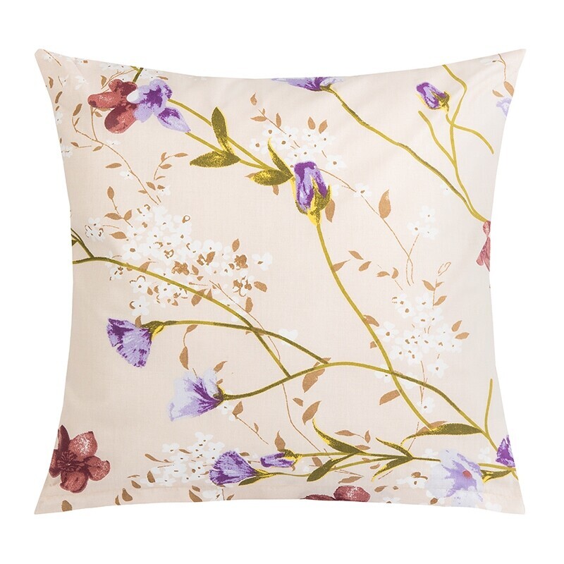 Bellatex Obliečka na vankúšik Kvietky béžová, 40 x 40 cm