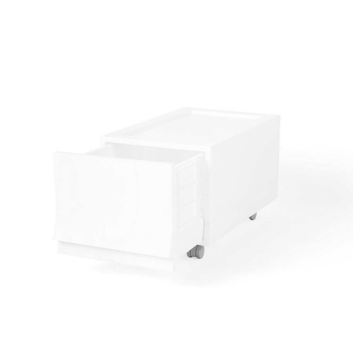 Modulárny úložný box Wave Junior Snow s kolieskami 43,4 x 27,2 x 22 cm, úzky - 1 zásuvka - kolieska