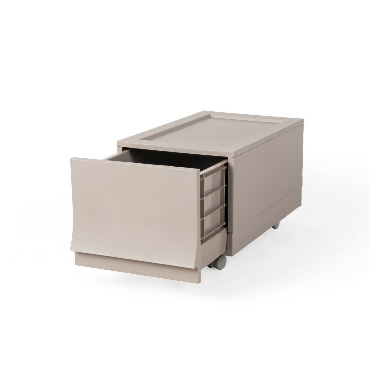 Modulárny úložný box Wave Junior Wood s kolieskami 43,4 x 27,2 x 22 cm, úzky - 1 zásuvka - kolieska