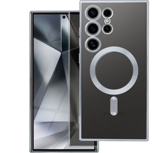 ELECTRO MAG COVER case compatible with MagSafe for SAMSUNG S24 Ultra silver