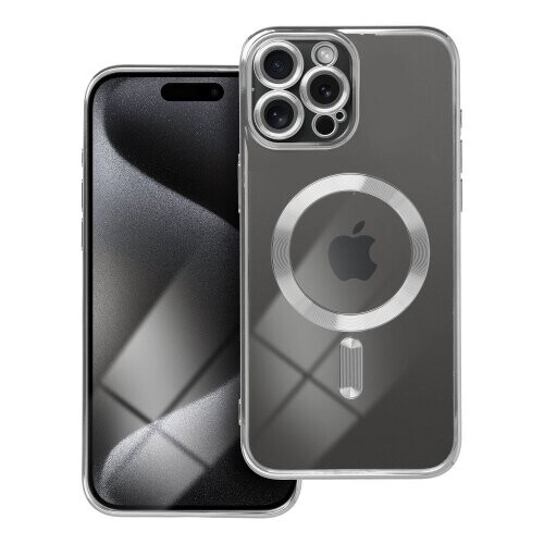 ELECTRO MAG COVER case compatible with MagSafe for IPHONE 15 Pro Max silver