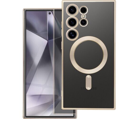 ELECTRO MAG COVER case compatible with MagSafe for SAMSUNG S25 Edge gold