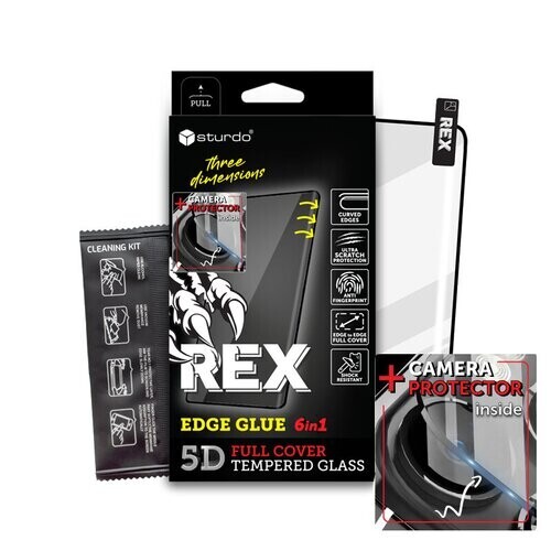 Ochranné sklo na displej celotvárové + sklo na fotoaparát Sturdo Rex Motorola Edge 60 - čierne