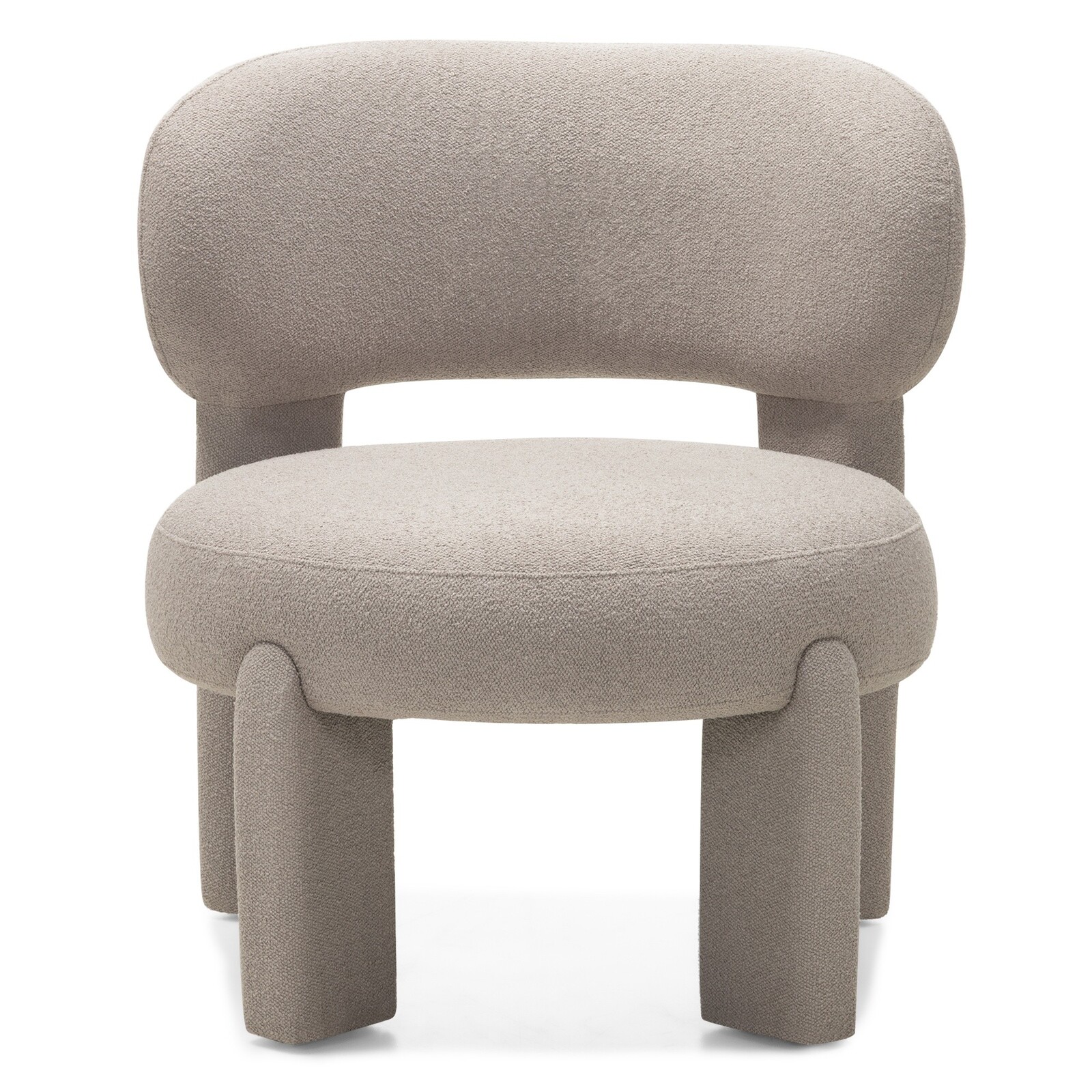 Designové křeslo Falone boucle šedo-béžové