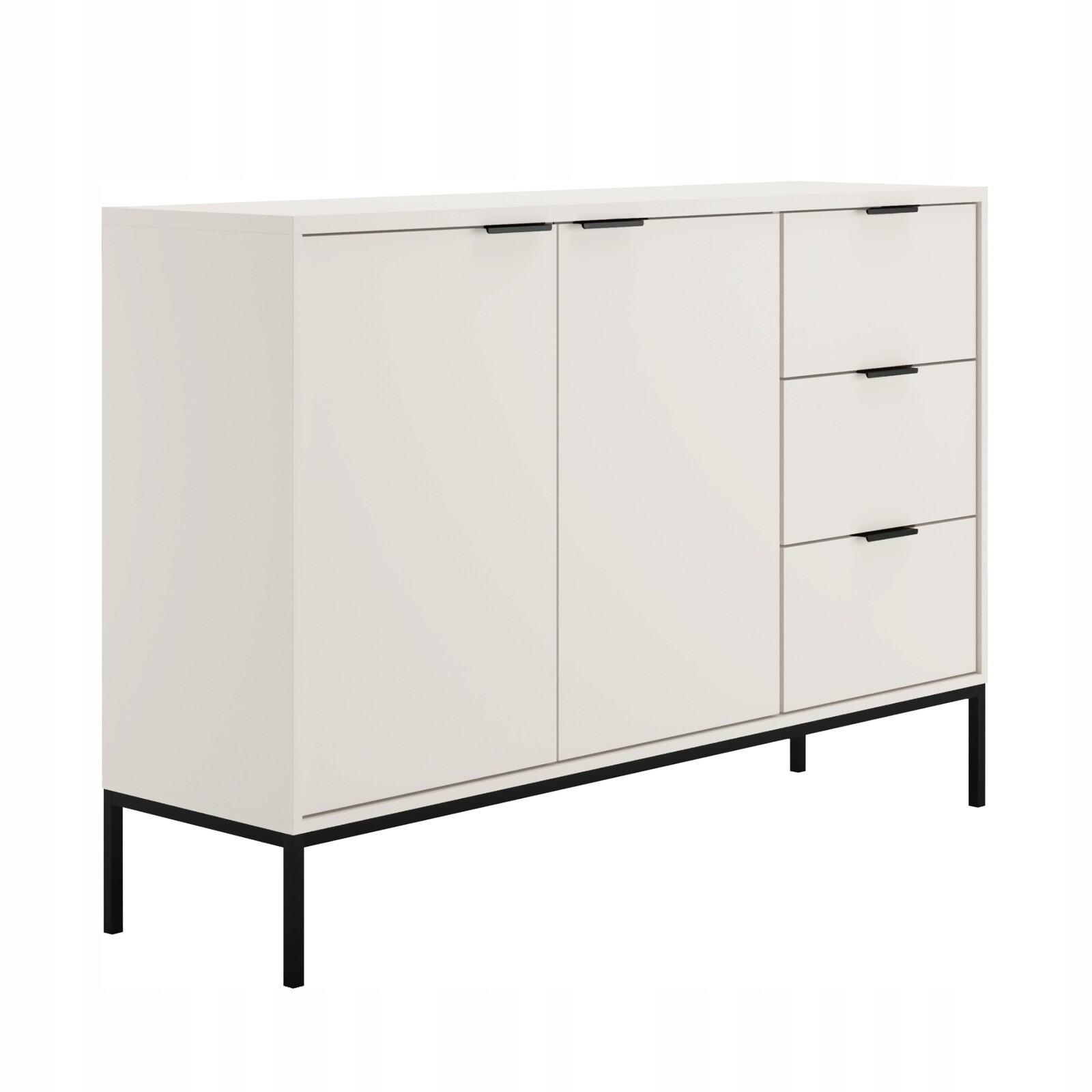 Komoda Austin 150 cm bílá/černá