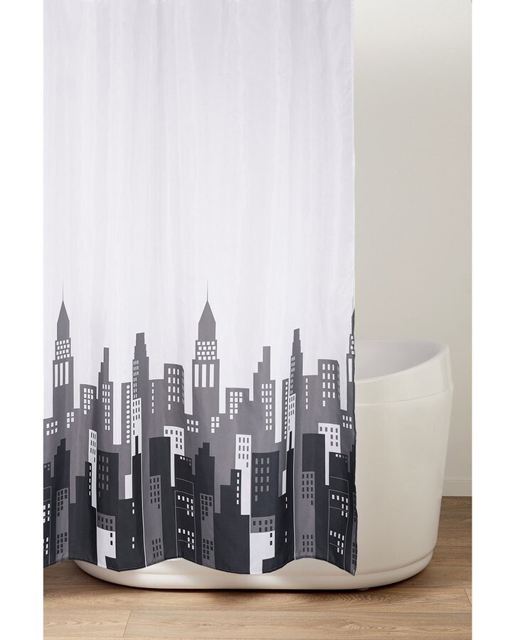 AQUALINE - Sprchový závěs 180x200cm, polyester, město ZV030