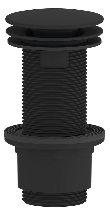 SAPHO - Umyvadlová výpust 5/4“, neuzavíratelná, velká zátka, 10-80, ABS/černá mat CV1232B
