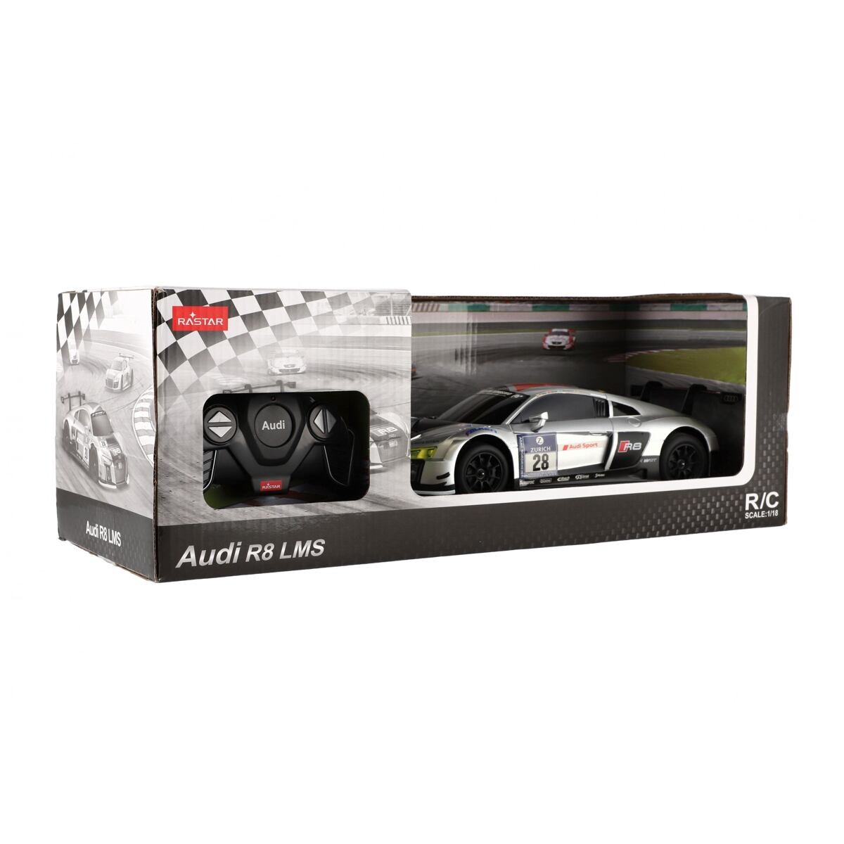 Rastar Auto RC Audi R8 plast 28cm strieborné