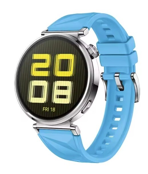 Silikónový štruktúrovaný remienok pre Huawei GT 5 – Modrý