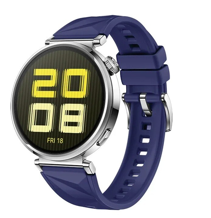 Silikónový štruktúrovaný remienok pre Huawei GT 5 – Tmavo modrý