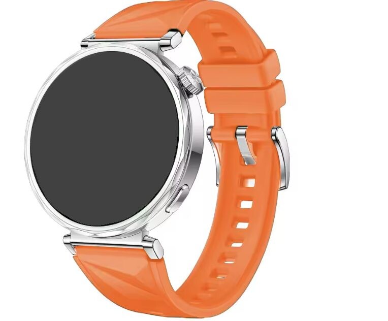 Silikónový štruktúrovaný remienok pre Huawei GT 5 – Oranžový