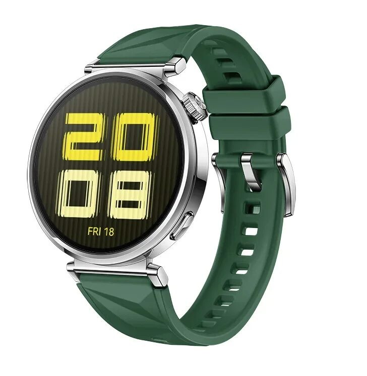 Silikónový štruktúrovaný remienok pre Huawei GT 5 – Zelený