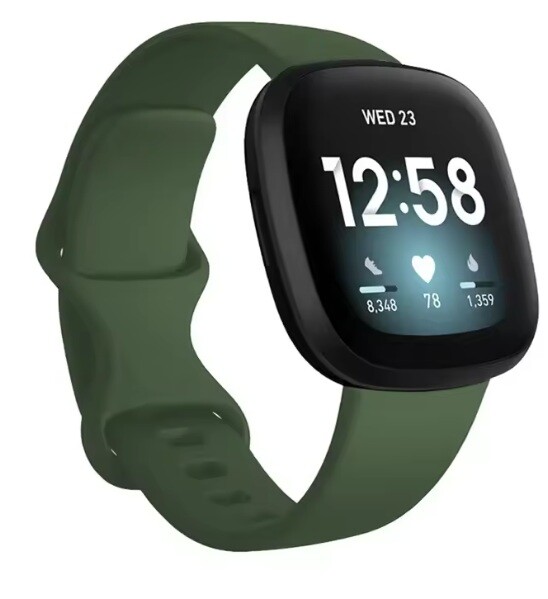 eses Silikónový remienok pre Fitbit Versa 3 a 4, Sense 1 a 2 - Veľkosť S, zelený
