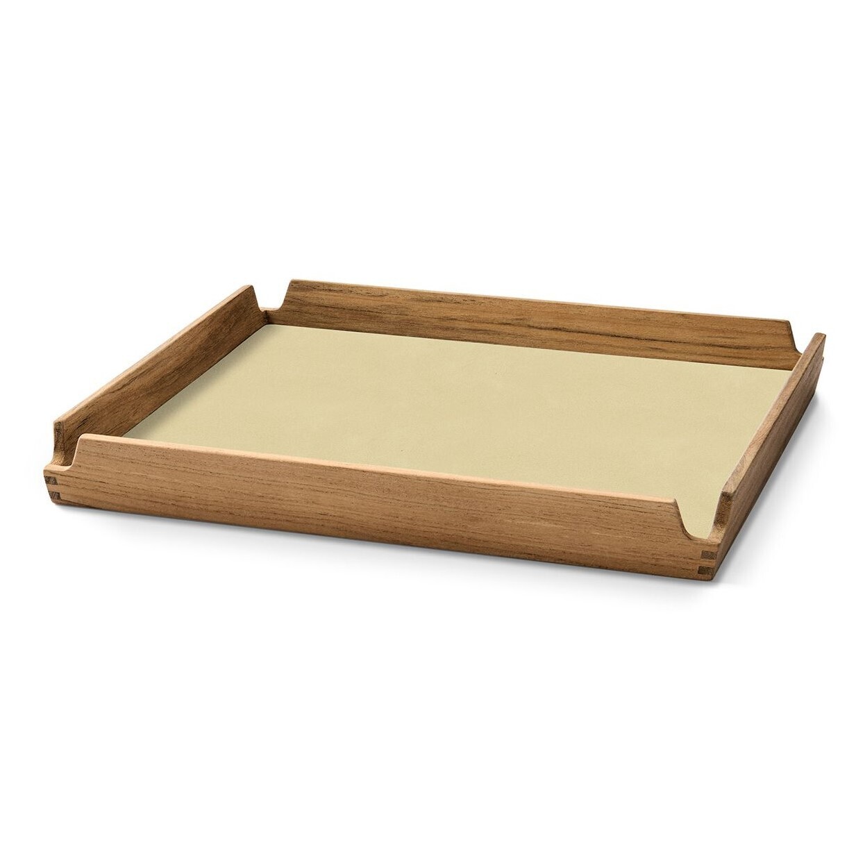 Podnos na servírovanie AIRY NUPO 30 x 30 cm, bylinný prach / hnedá, koža / drevo, LIND DNA