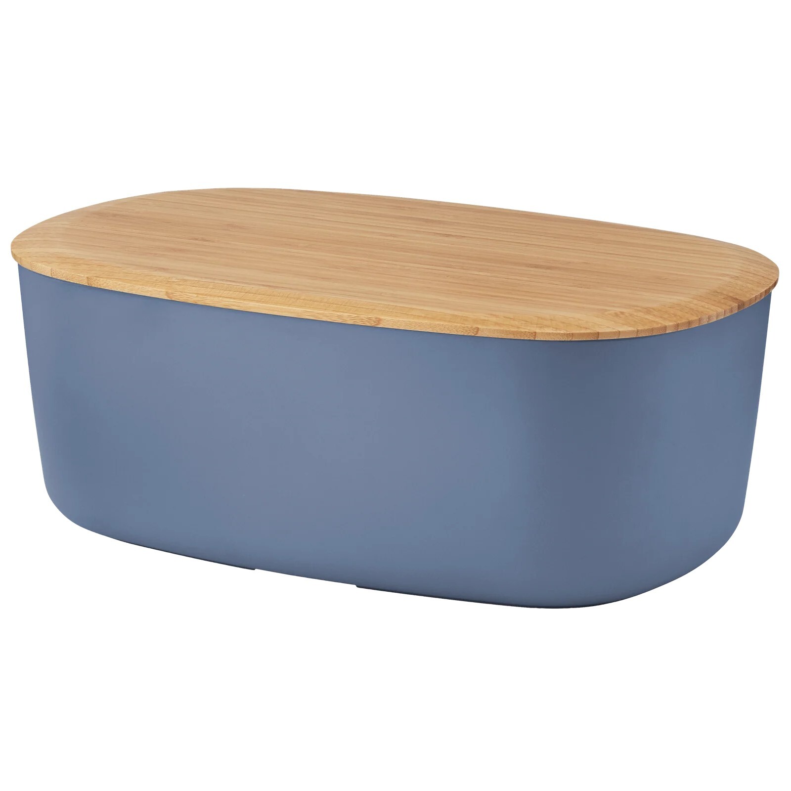 Chlebník BOX-IT 34 cm, tmavo modrá, plast / bambus, RIG-TIG