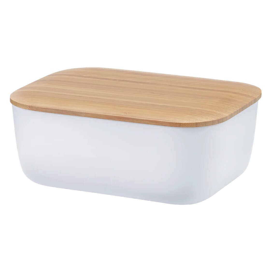 Miska na maslo BOX-IT 15 cm, biela, plast / bambus, RIG-TIG