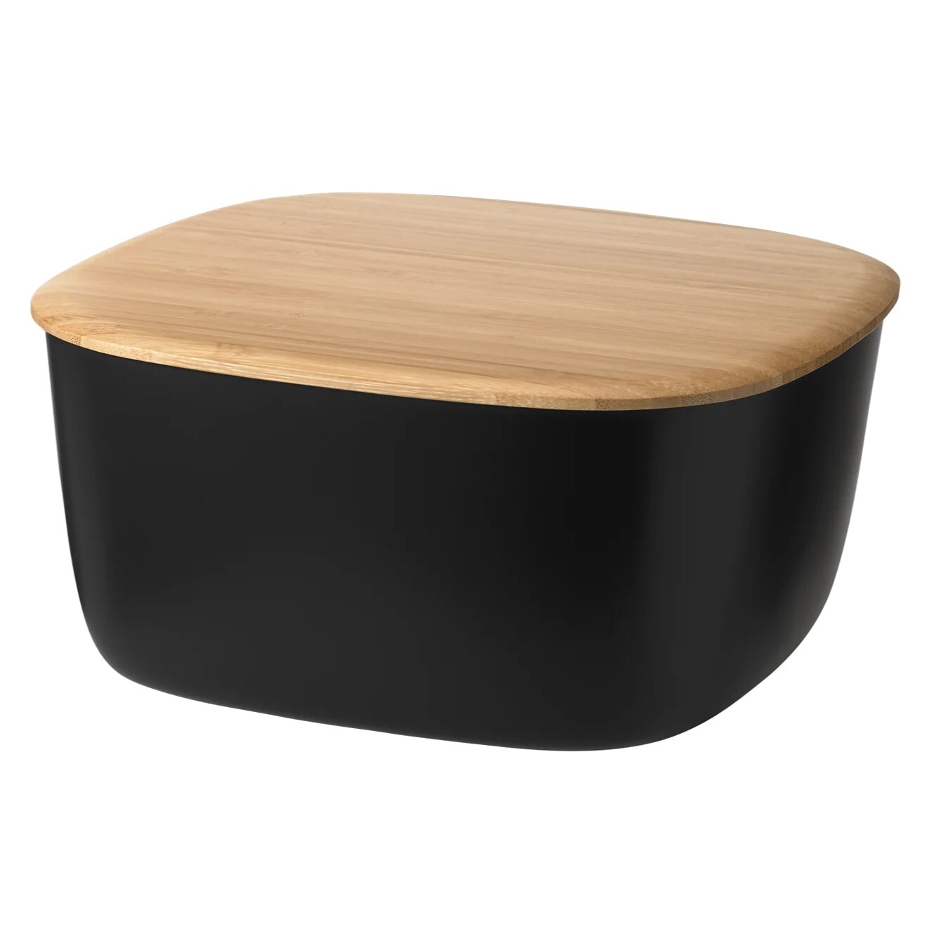 Chlebník BOX-IT 23 cm, čierna, plast / bambus, RIG-TIG