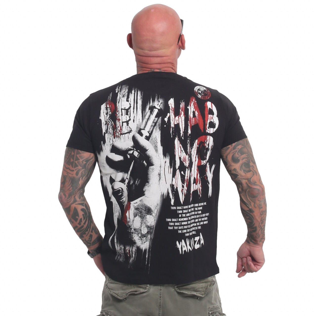 Tričko pánske Yakuza Rehab Regular - čierne-biele, M