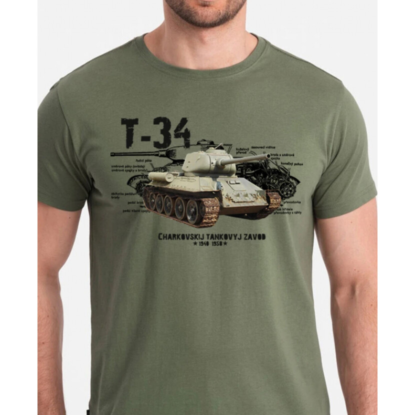 Tričko Striker Tank T-34 - olivové, M