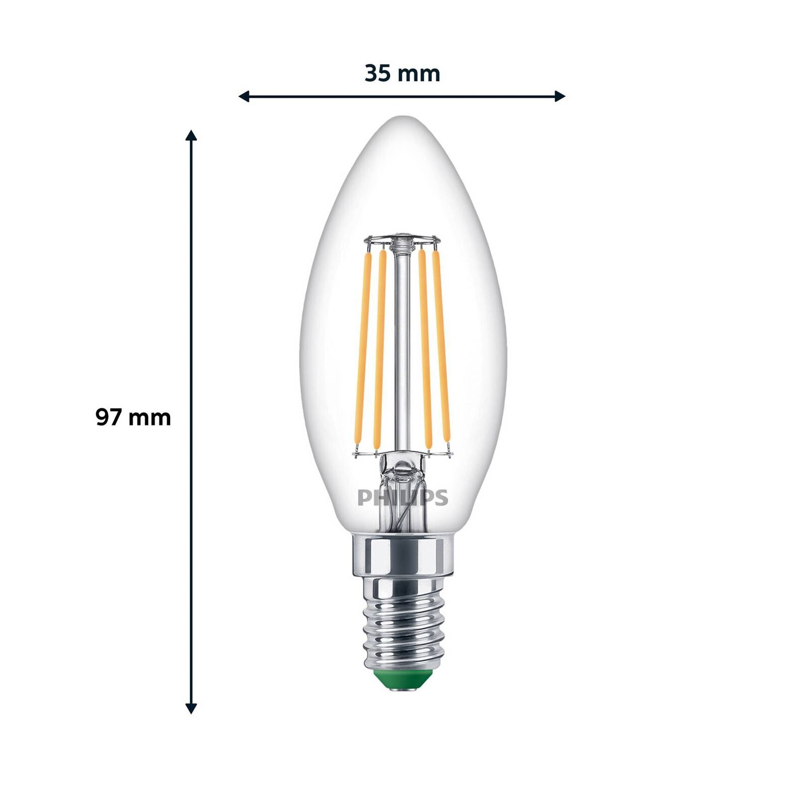 Philips LED žiarovka E14 B35 2,3 W 485 lm 2700 K žeravá 3 ks balenie