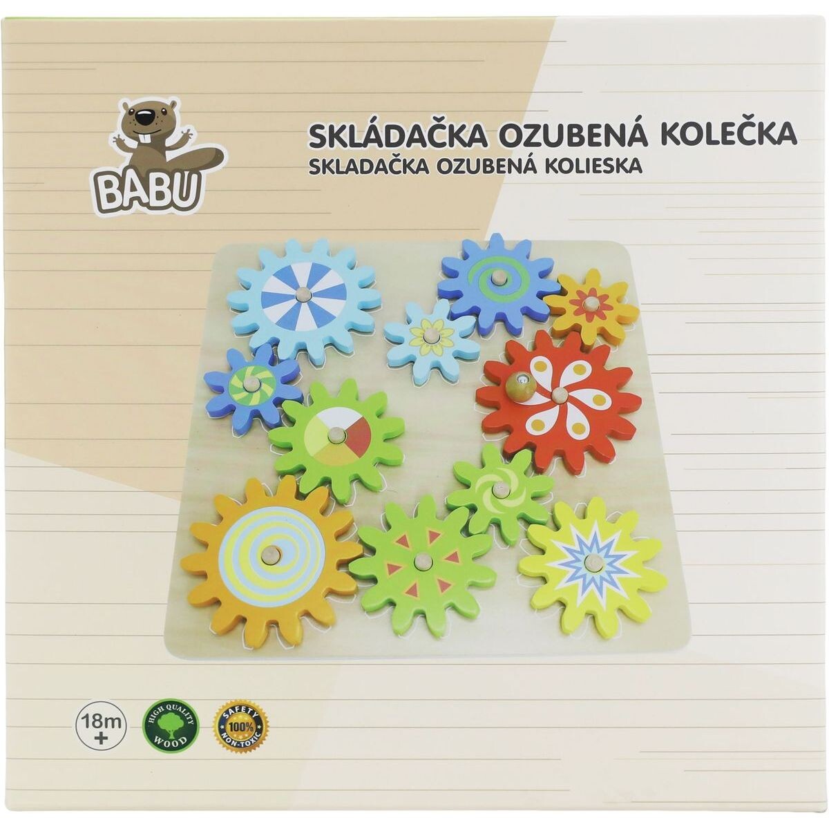 BABU - Drevená hra so zúbkovanými kolieskami