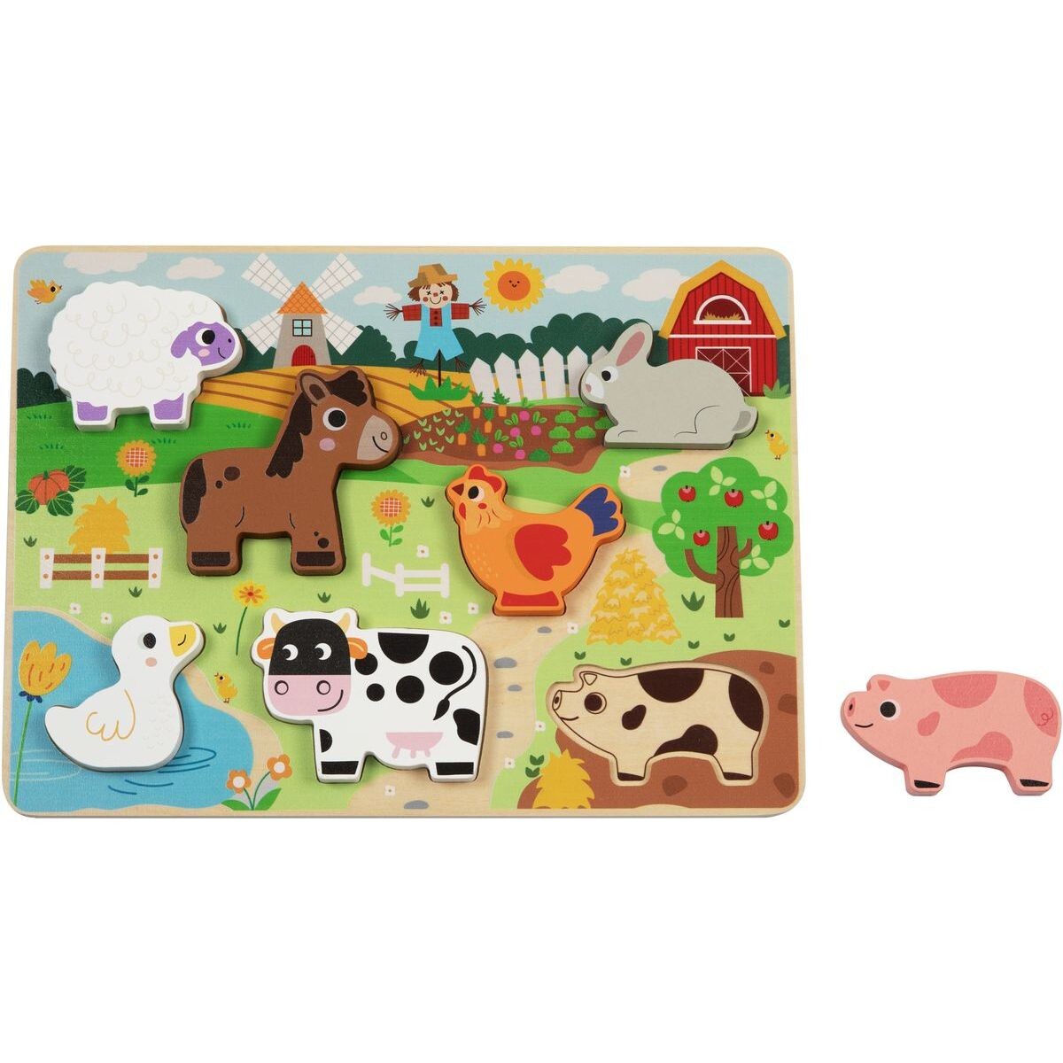 BABU - Drevené vkladacie puzzle malá FARMA