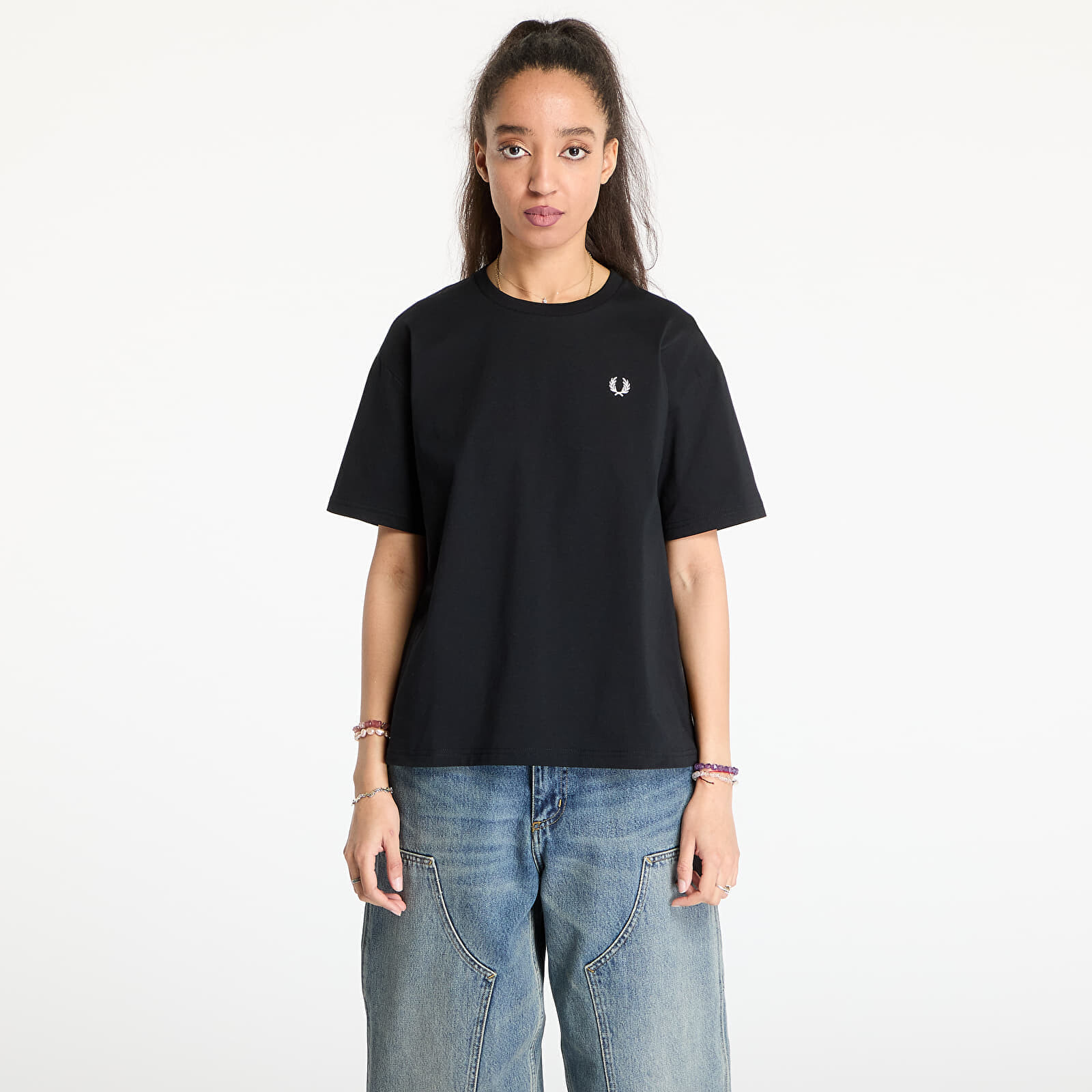 Tričko FRED PERRY Crew Neck T-Shirt Black 34