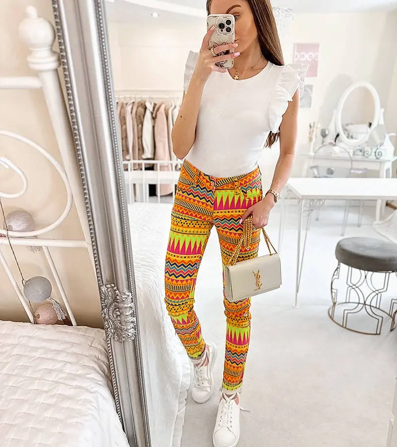 Gemre Viacfarebné vzorované nohavice Briard