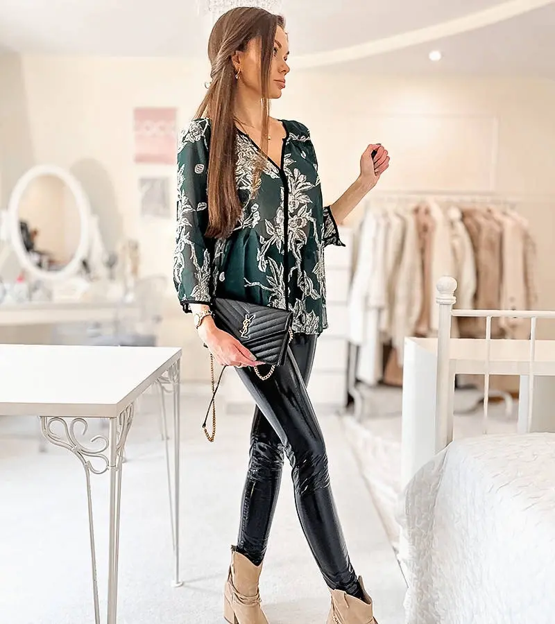 Gemre Zelená vzorovaná košeľa Salois