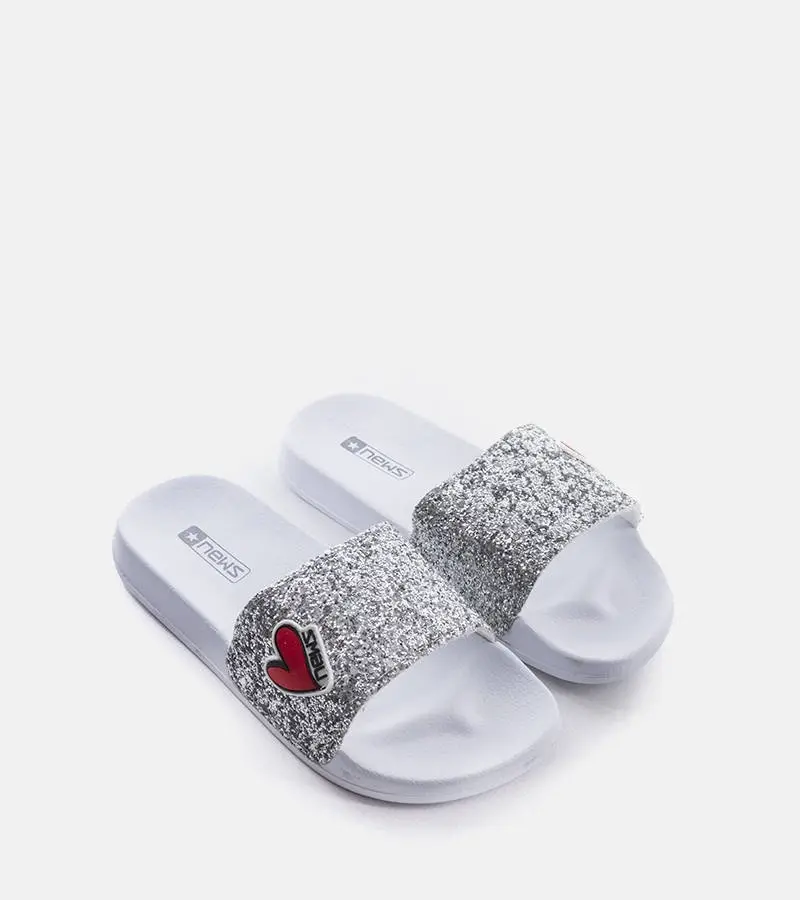 Gemre Šedé trblietavé detské žabky od značky Boncoeur