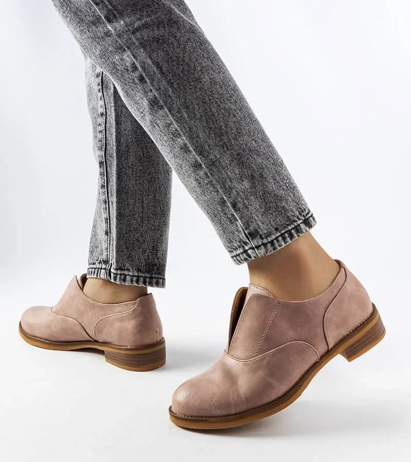 Gemre Ružové poltopánky z ekokože Burdett